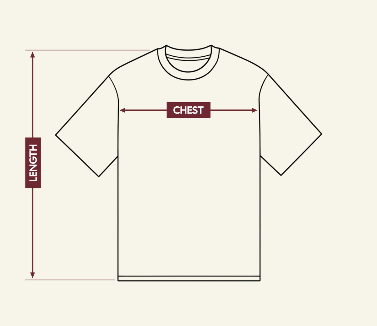Tees size chart — front