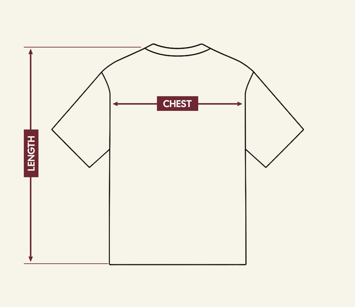 Tees size chart — back
