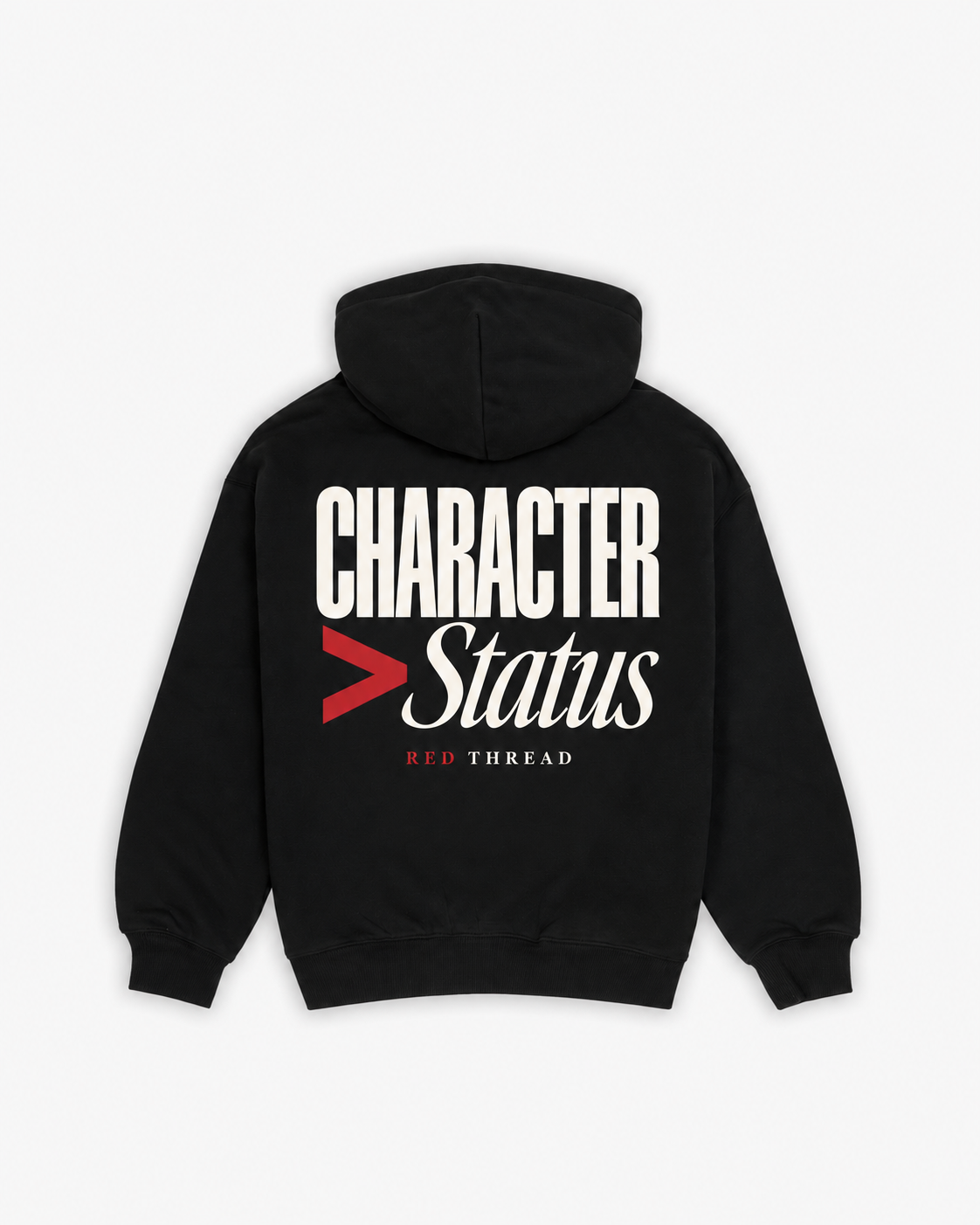 Red Thread Character over Status hoodie in black