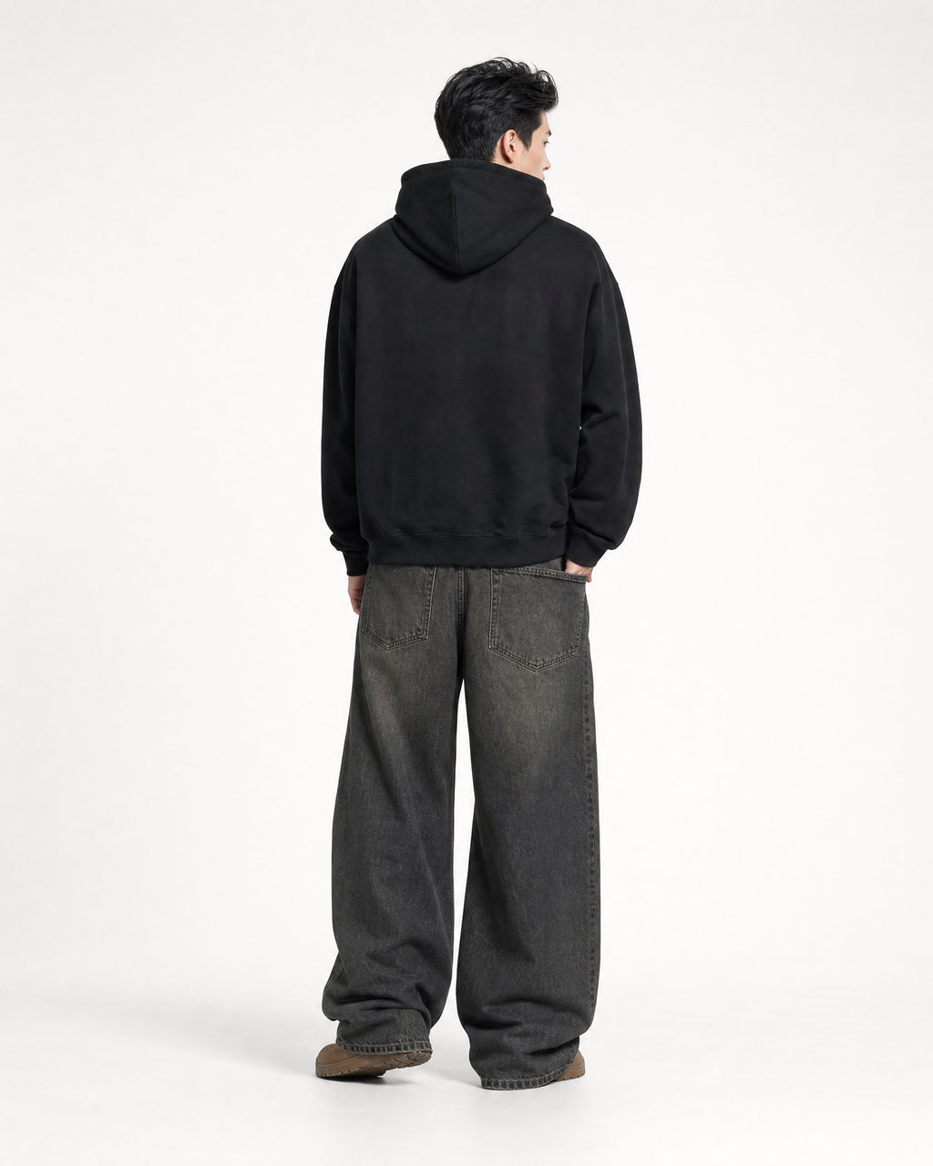 Red Thread Everyday hoodie in black, worn by a male model